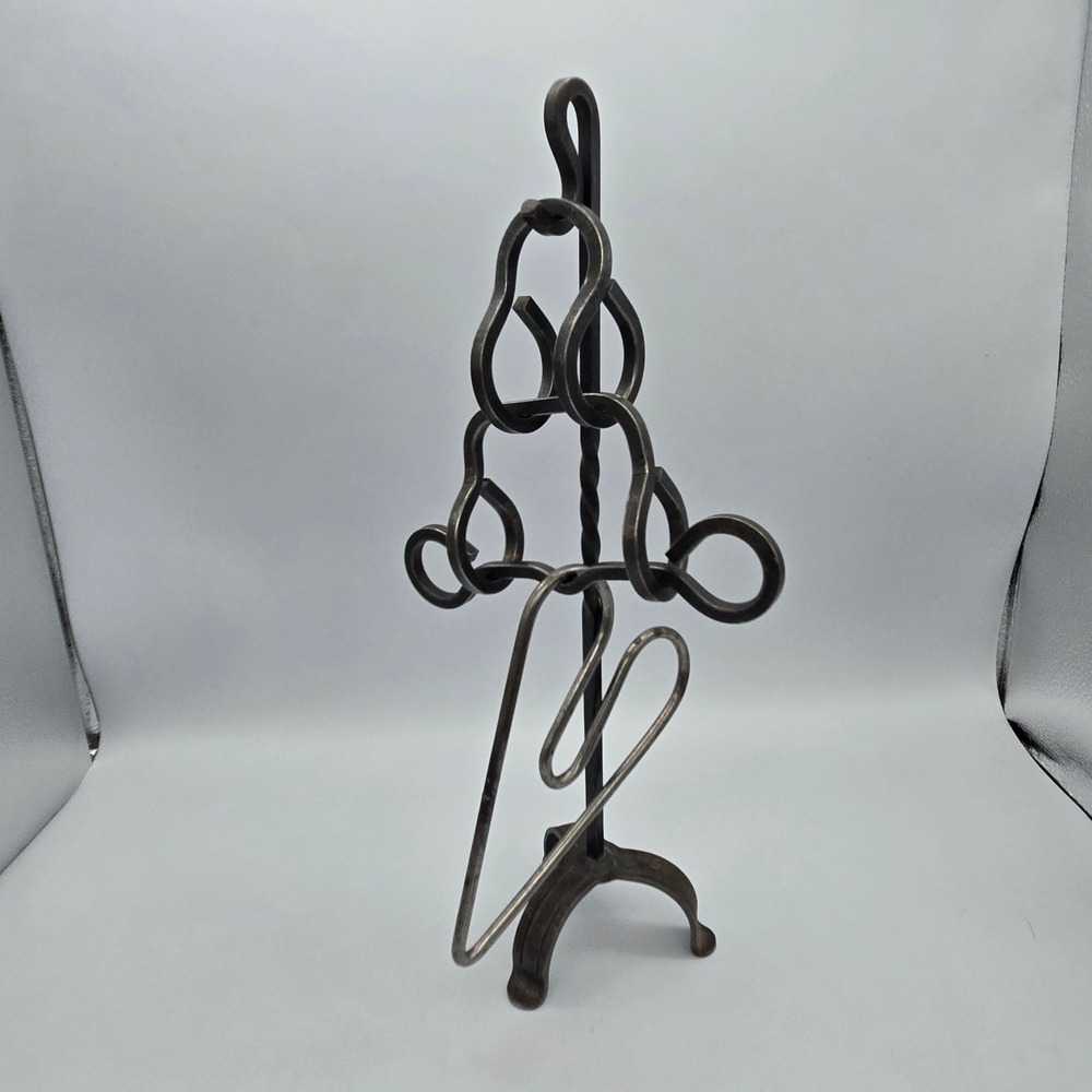 Vintage Tucker Jones Wrought Iron Tavern Puzzle‎ With Stand Heart Hand Forged